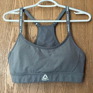 Reebok Gray Sports Bra, Size Medium